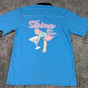 Cruisin USA Bowling Shirt Mens Small Diva Las Vegas Pin
Up Oversized